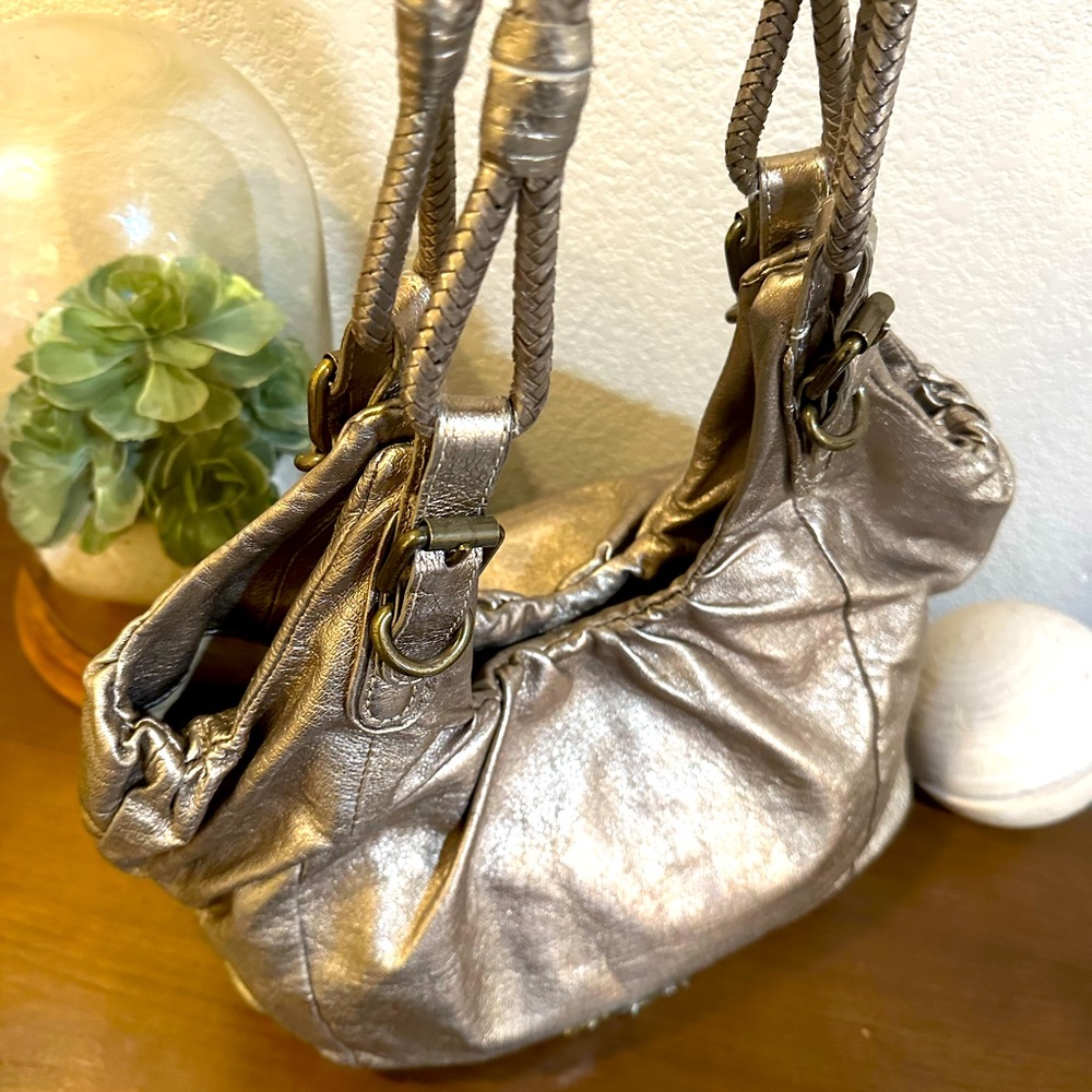 Elliott Lucca XL Metallic Leather Hobo Bag/Shoulder Bag - Picture 7 of 14